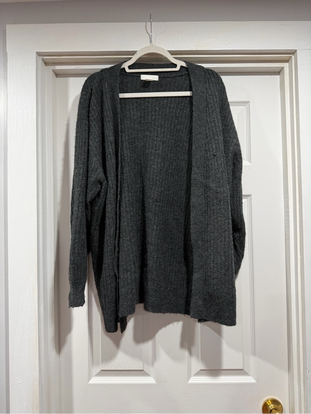 H&M Dark Gray Cozy Ribbed Knit Sweater